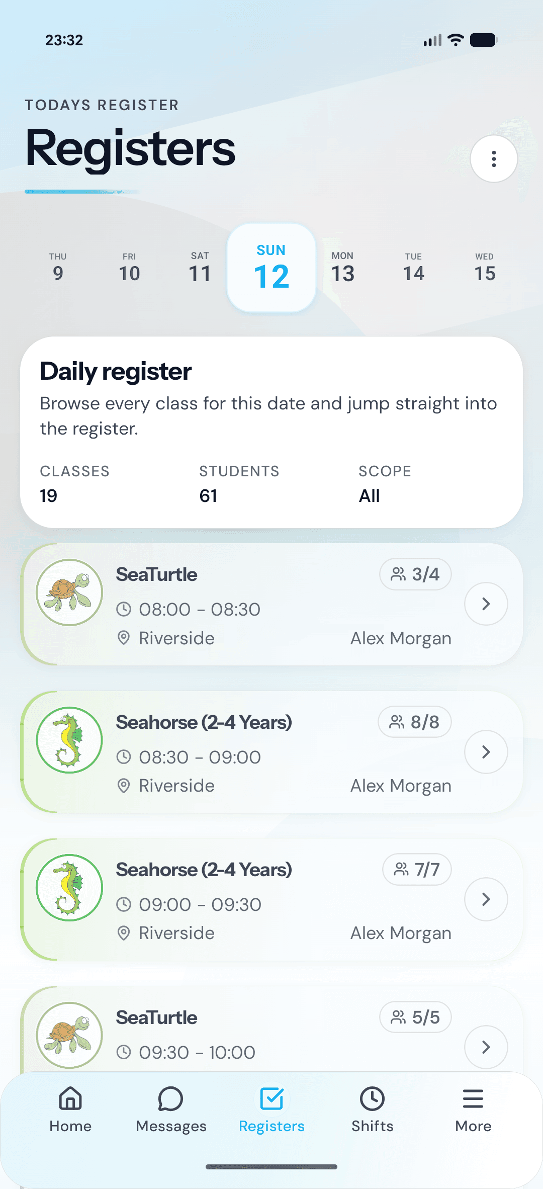 Teach application interface