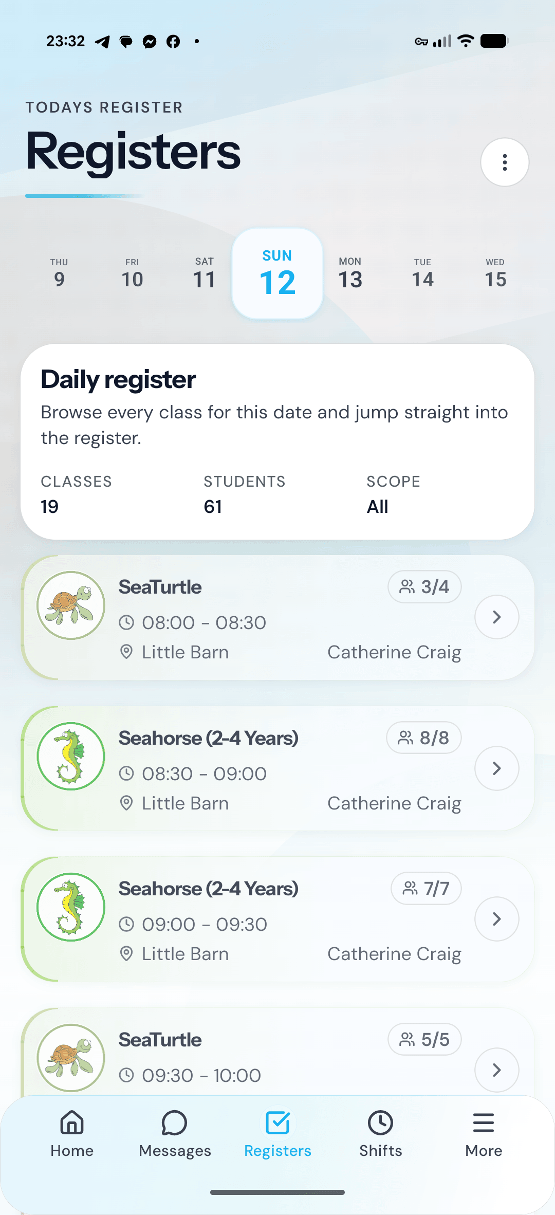 AMES activity management software – screen 2